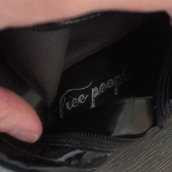 Free People NWOT Black Patent Leather Over Knee Boots Go Go Gloss size 7 (37) - Picture 11 of 12